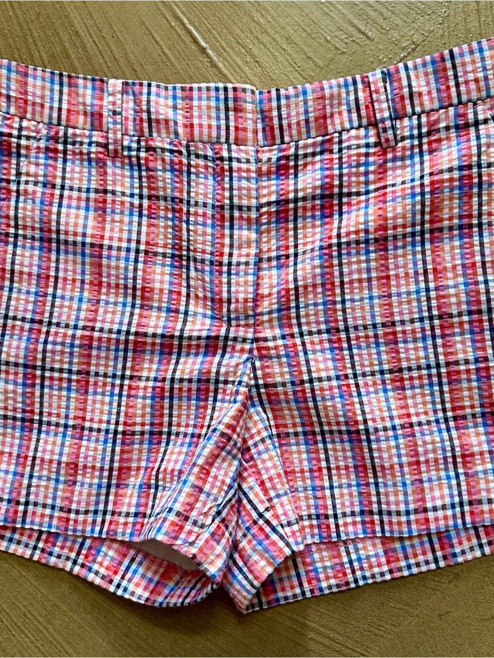 Loft Multicolor Checked Seersucker Womenโs Shorts